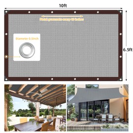 ZOOBLY 90% Shade Cloth for Garden 6.5 x 10 FT Durable Mesh Tarp with Grommets Outdoor Sun Shade Cover for Pergola Patio Plants Greenhouse Chicken Coop Easier to Hang Net Cover (Black)