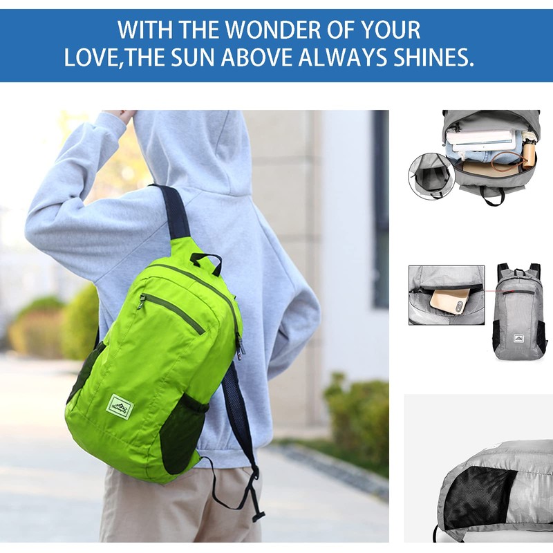 Lywencom Hiking Backpack,Ultra-Light 20L Waterproof Folding Sports Lightweight Waterproof Backpack