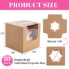 NPLUX 50 Pcs Cupcake Boxes Individual Cupcake Containers Pre-Assembled Single