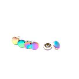 Zhejiang Heyang Trading Co., Ltd. 4mm, 6mm, 8mm Rainbow Double Cap Rivets, Metal Button Round, Rapid Rivet, Rivet Studs for Purse Bags Handbags Shoes Belts Leather Craft DIY (50pcs) (8mm)