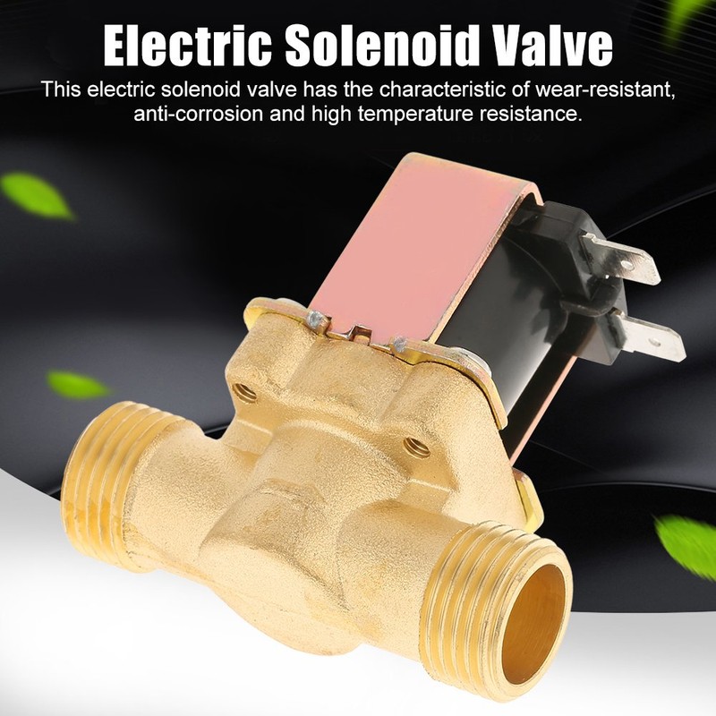 Solenoid Valve for water, 1/2" DC 12V Normally Closed Brass