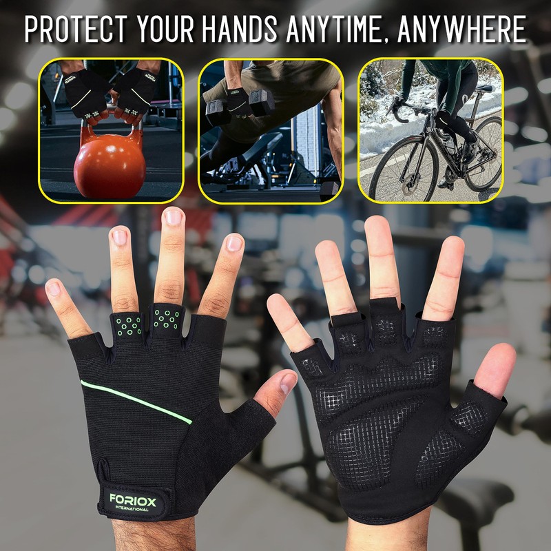 Foriox Gym Weight Lifting Workout Gloves with Wrist Support, Breathable