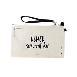 Gifts or Presents for Ushers, Usher Survival Kit, Novelty Bag for Cosmetic Makup Bags, Pencil Case, Travel Organiser Zipper Pouch - cb1825
