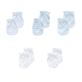 JELYLOVE 5 Pack Unisex New Born Boy Girls No Scratch Mittens Cotton Soft Baby Gloves Accessory 0-3 Months Baby Essentials