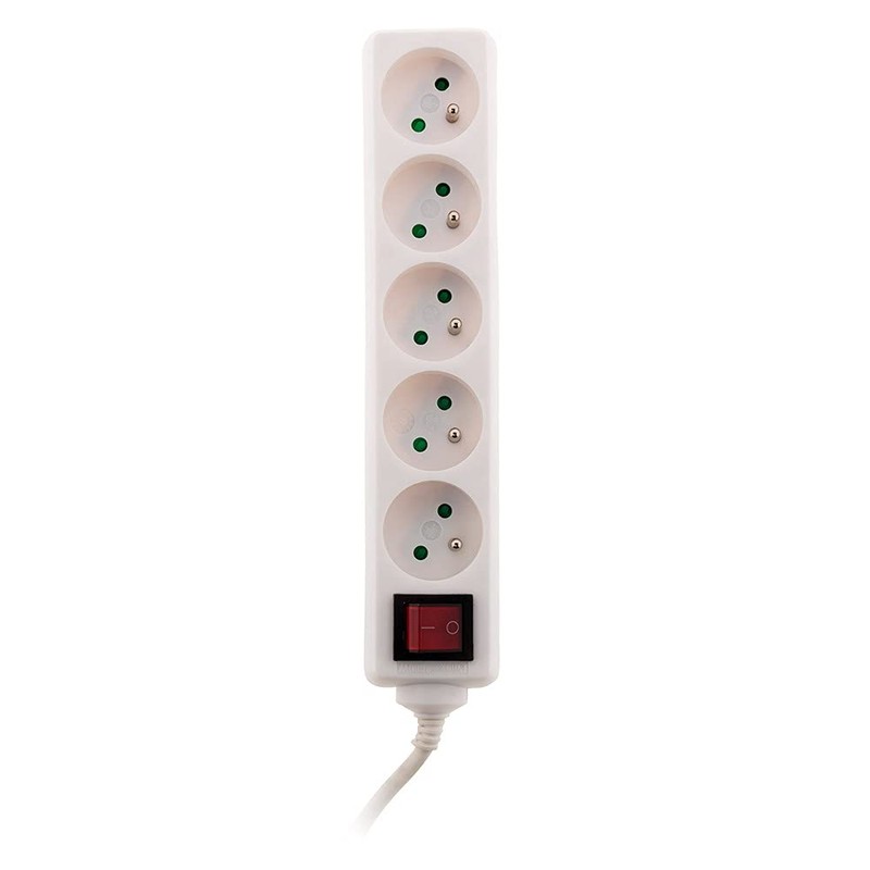 Inotech 5-Way Socket Strip with Plug and Extra Flat Plug