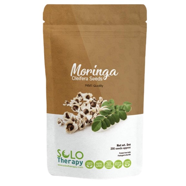 Organic Moringa Seeds | 200 Seeds Approx. | Premium Quality | PKM1 | Edible | Planting | Moringa Oleifera| Malunggay | Semillas De Moringa | Drumstick Tree | Seeds from India (2 oz)