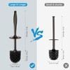 Toilet Bowl Brush Holder Set: Classic Round Bristle Head Deep