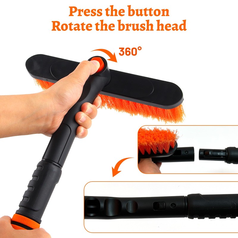 Hyran Car Ice Scraper with Broom Ice Scraper Car Removable