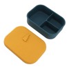 Silicone Bento Lunch Box Rectangle Leakproof 3 Compartment Divided Food