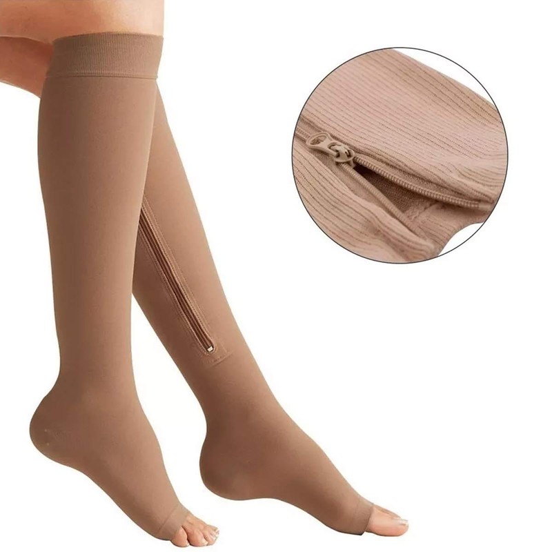 Calcetas Compresión Medias Calcetines De Cierre Como Zip Sox (XXL