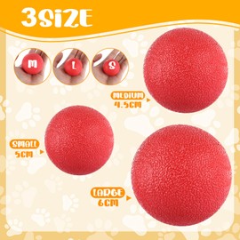 YAYODS 12PCS Indestructible Rubber Dog Balls, 3 Sizes (4.5cm, 5cm, 6cm) Hard Solid Chew Balls for Small & Medium Dogs, Durable Outdoor Pet Toy for Fetch & Training