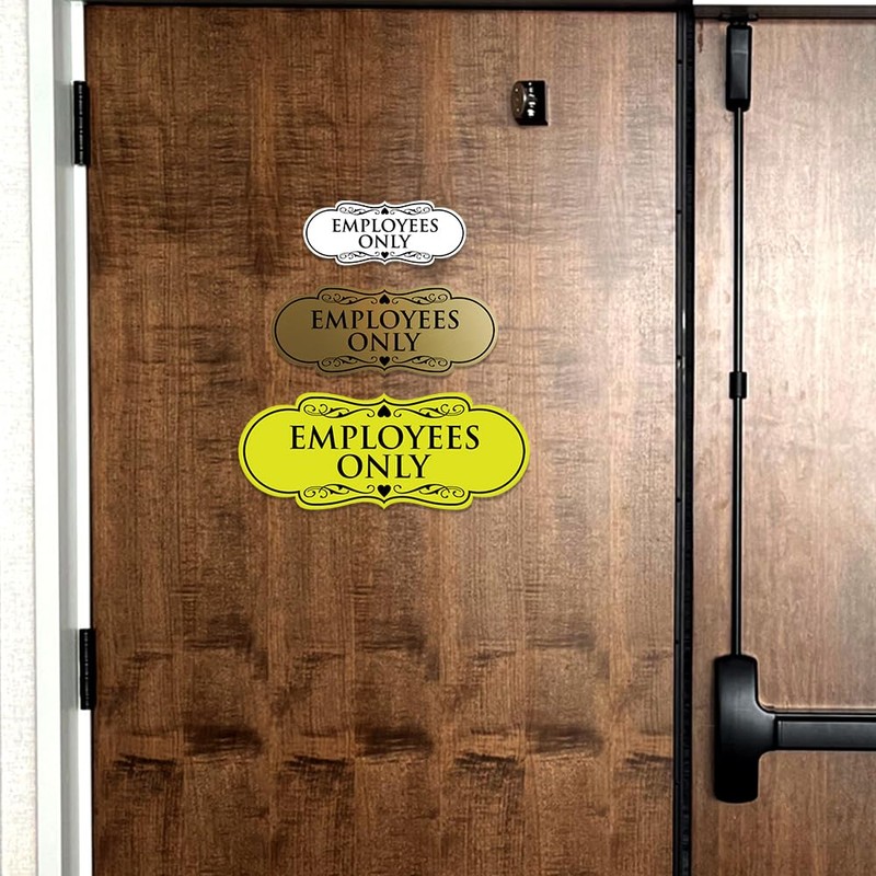 Designer Employees ONLY Sign - Lt Gray - Large