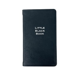 Decorvo Black Leather Mini Address Book - Small Pocket Little Black Book 3.3 x 5.3 inches