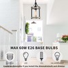 Ejerlya Farmhouse Pendant Light, Rustic White Wood and Metal Cage