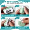 Portable Nail Clipper with Light, 2 Speeds and File, Cordless