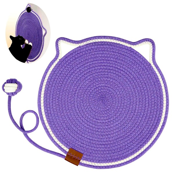 Cat Scratching Post Pad Mat with Ball Toy Scratcher Round