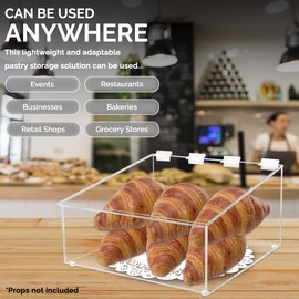 Marketing Holders Bread Pastry Bin Dry Food and Baked Goods Top Opening Display with Hinged Lid for Easy Access 10 Inch Wide Countertop Storage