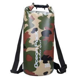 2L/3L/5L/10L/15L/20L/30L 500D Tarpaulin Heavey-Duty PVC Water Proof Dry Bag Sack for Kayaking/Boating/Canoeing/Fishing/Rafting/Swimming/Camping/Snowboarding(Camo, 30L)