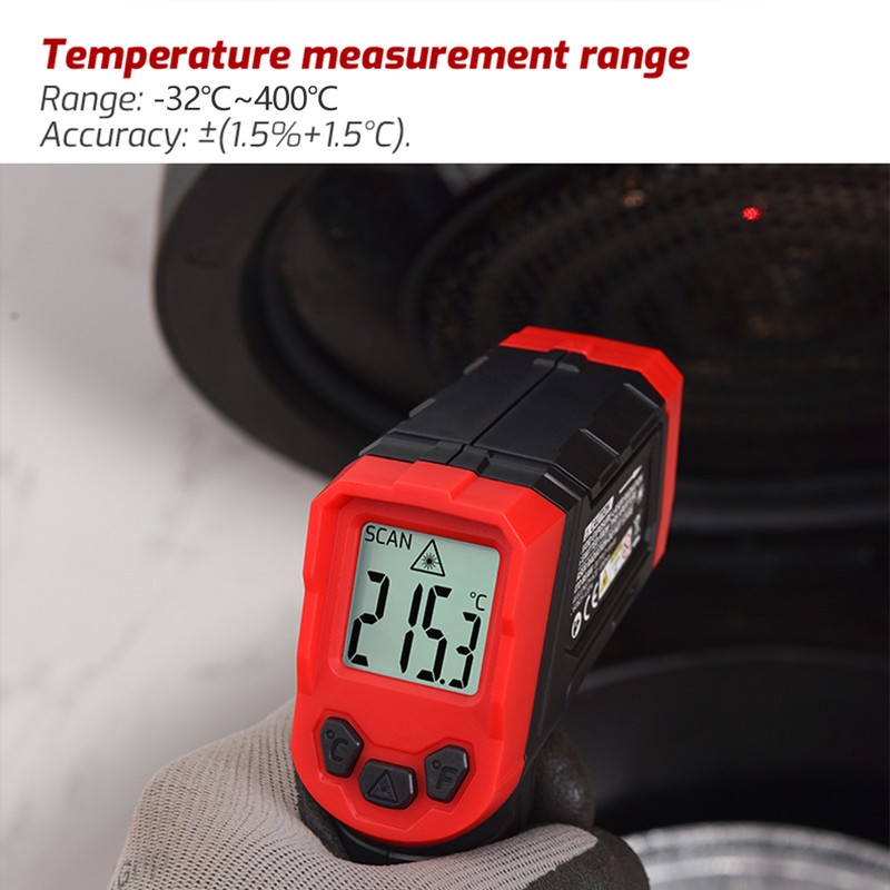 TASI Infrared Thermometer -32℃~550℃/-25.6℉~1022℉ Non-contact Digital Laser Thermometer for Cooking