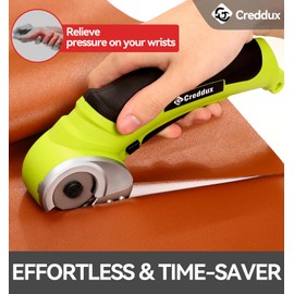 Creddux 4.2V Cordless Electric Scissors, Electric Box Cutter, Cardboard Cutter for Cutting Fabric,Carpet, Leather, Cardboard, PlasticGreen
