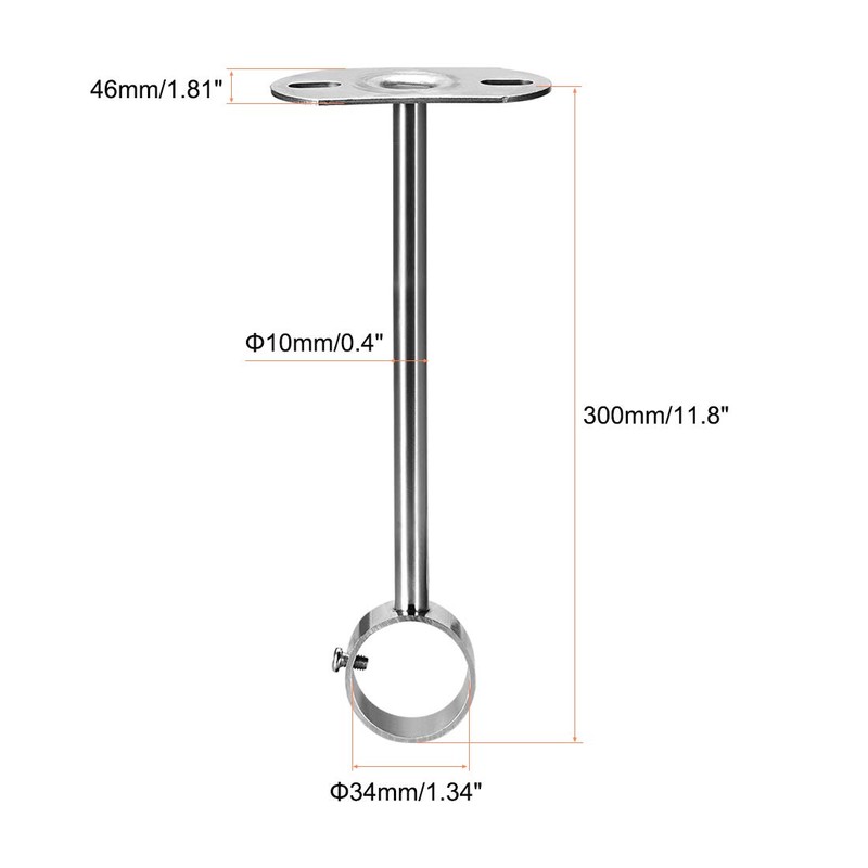 uxcell Ceiling-Mount Bracket, Wardrobe Pipe Bracket, 32mm Dia, Shower Curtain