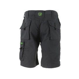 Apache Workwear Men's Work Shorts | APKHT Cargo Holster Pocket Shorts | Grey/Black 30 Waist | Rip-Stop polycotton durable material | Low Rise Comfort Waist | Side cargo pocket and large phone pocket