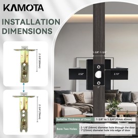 KAMOTA Passage Door Levers, 5 Pack Black Heavy-Duty Door Handles, Square Non-Locking Door Knobs, Right and Left Handed for Closets, Hallways and Conference Rooms