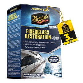 Meguiar’s Marine/RV Fiberglass Restoration System, M4965, 3-Piece Fiberglass Repair Kit with Oxidation Remover, High-Gloss Boat Polish and Wax, Christmas Gift Ideas for Car Dads