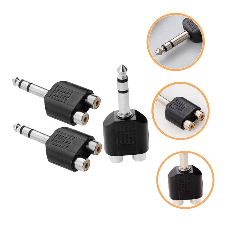 Kisangel 3pcs RCA to Audio Splitter Adapter Dual RCA to