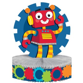 Creative Converting 332226 Robots Science Fair Birthday Party Tableware Decorations Supplies, One Size, Multicolor