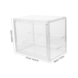 ABOOFAN Clear Acrylic Display Box for Miniatures Compartment Doll Showcase Holder Sturdy Transparent Collectibles Case for Organized Figures Dustproof Design for Optimal Protection