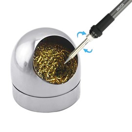 Soldering Tip Cleaner Solder Tip Cleaning Wire and Holder Soft Coiled Brass Tip Cleaner Kit with 5 PCS Solder Tip Cleaning Wire and 1 PC Holder for Cleaning Soldering Irons and Tips, No Water Needed