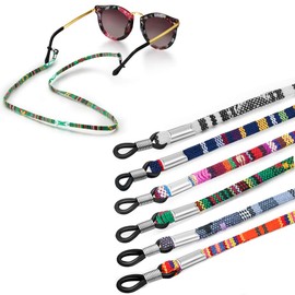 Jurxy 6 Stück Brillenkette Grobe Baumwolle Brillen Kette Sport Brillenbänder in Ketten Brillen Hals Schnur Gläser Band Brille Cords für Damen Geschenk