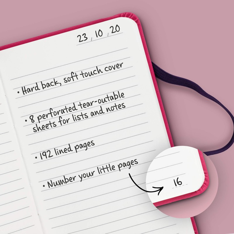 IF Bookaroo A6 'Pocket' Notebook - PURPLE/RED, Hard Cover Notebook