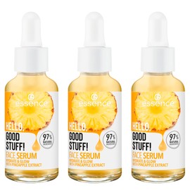 essence HELLO, GOOD STUFF! Face Serum Yellow Moisturising for Dry Skin for Combination Skin Vegan Oil-Free Alcohol Free Paraben Pack of 3 (3 x 30 ml)