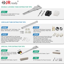 JRready JRconDRK00B09-03 Upgraded Replacement Tips for Pin Removal Tool 9PCS Pin Extractor Tool Tips Terminal Removal Tool Kit for TE/AMP Molex Harting Connectors & More