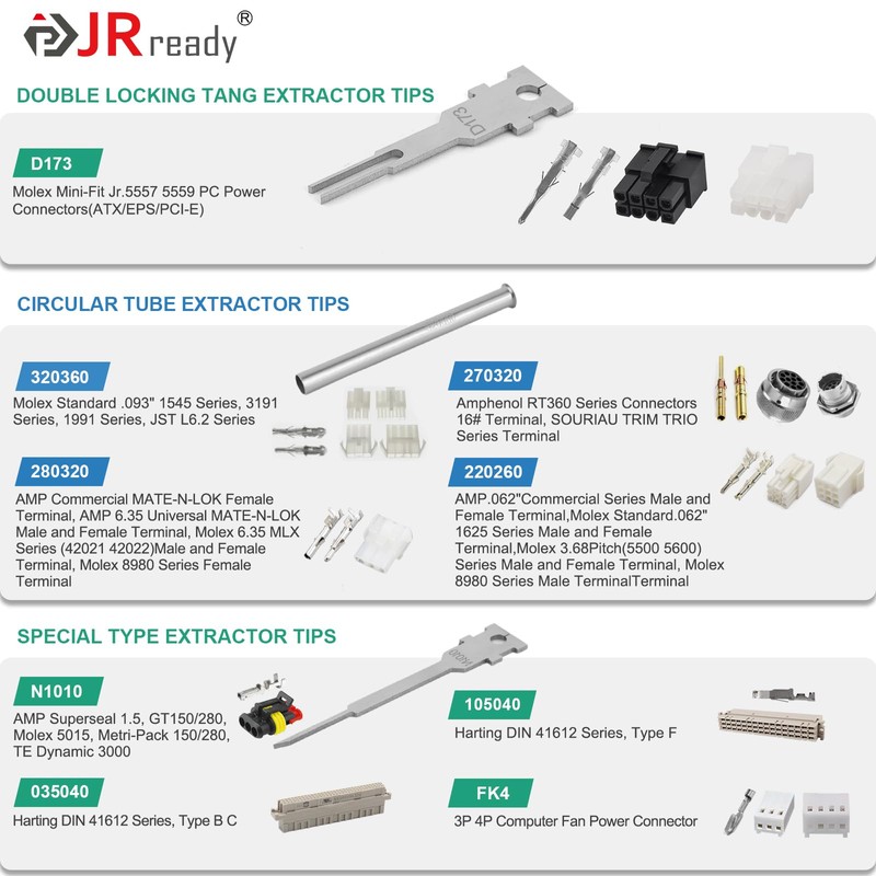 JRready JRconDRK00B09-03 Upgraded Replacement Tips for Pin Removal Tool 9PCS