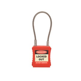 Centurion LOK185 Lockout Tagout Padlock Red 3mm Wired Shackle Keyed To Differ Safety, Nylon/A, One Size