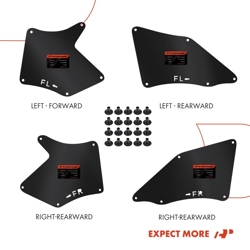 A-Premium Splash Guards Fender Liner Shields Compatible with Toyota Tacoma,