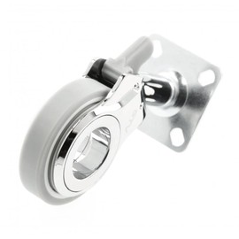 GTV - Gira Furniture Castors | Castors for Furniture | with Brake | Diameter 60 mm | Made of Plastic and Steel | Chrome-Plated + Grey Matt