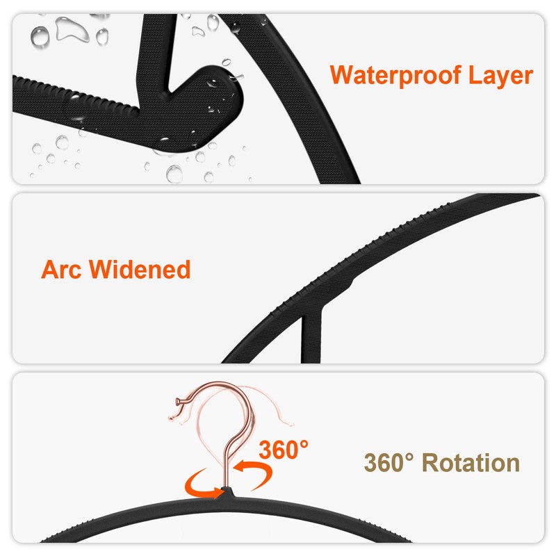 OIKA Hangers 50 Pack No Shoulder Bump - Space Saving