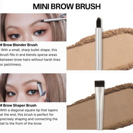 TWO SLASH FOUR Fade Brow Powder Duo + Mini Brow Brush Set 3items, Color:​03 Fuzzy Blonde