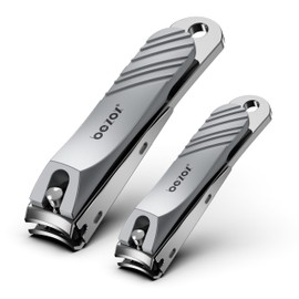 BEZOX Nail Clippers with Catcher - 2 Piece Set, Splash Free Nail Trimmer for Men and Women, Clean Fingernail Clippers, Fingernail Clippers for Precise Care