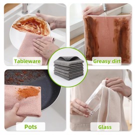 Microfiber Cleaning Cloth, 5 Pcs (30CMx30CM) - High Performance - 1000 Washes, Ultra Absorbent Microfiber Towel, Dish Cloths for Washing Dishes,Reusable/Wiping/Polishing for Home/Kitchen/Car (Grey)