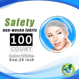 Smilco 100 Piezas Paquete Gorros Desechables Blancos Redecilla Pelo Pulgadas Gorro Elástico Antipolvo Comi Baise