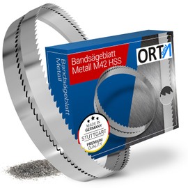 Set of 3 Bi-Metal M42 HSS Band Saw Blades, 1140 x 13 x 0.65 mm, 8/12 Teeth per Inch, Band Saw Blade for Metal, Steel, Aluminium, Nonferrous Metals, Alloy Alloys