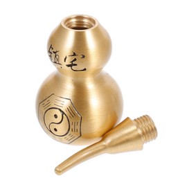 Ipetboom 1 pieza china de buena suerte Wu Lou, latón Wu Lou Hu Lu Calabash, escultura de cobre china de buena suerte, estatua de calabaza de latón Feng Shui para el hogar, 2,7 x 6,7 cm