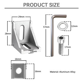 Mounting Material Angle Fixing, Aluminium Profile 20 x 20 and 30 x 30 Angle Connectors Corner Connector Wall Bracket 90 Degree Angle Grid for Strut Profile Angle Wall Bracket (10 Pieces 30 x 30)