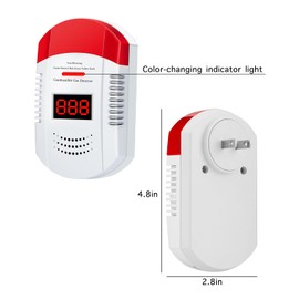 Natural Gas Detector & Combustible Gas Alarm - Easy Plug-and-Play Installation with Advanced Chip Technology, 85dB Alert for Methane, Propane, Ethane - Perfect for Home and Kitchen Safety