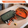 TUFFWORX Tool Bag, Multi-Compartment Storage Pouch, Gray and Orange, 2-Pack